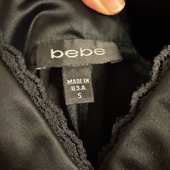 Bebe Vintage Black Satin Pencil Skirt Dress - Picture 2 of 11